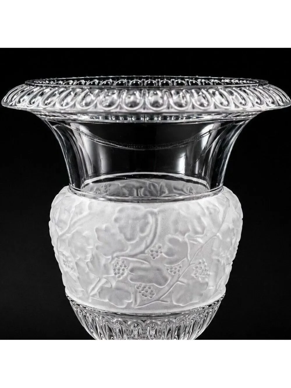 Vtg Shannon Crystal Athena Urn Vase Frosted Grapes 12